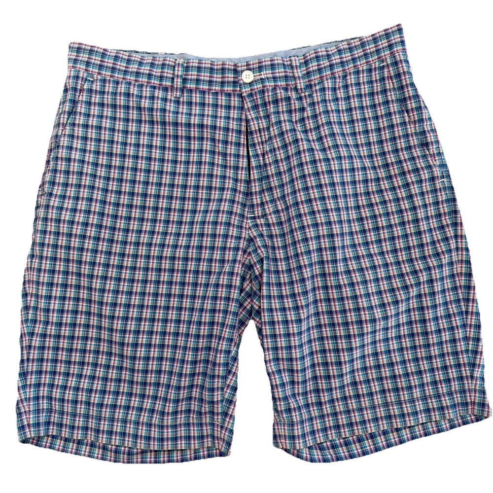 Polo Golf Ralph Lauren Blue Plaid Shorts Men's Size 34 Preppy Spring  9"